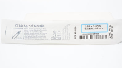 BD 405180 Spinal Ndle Quincke Type Point 25GA x 3.50 inch (x)